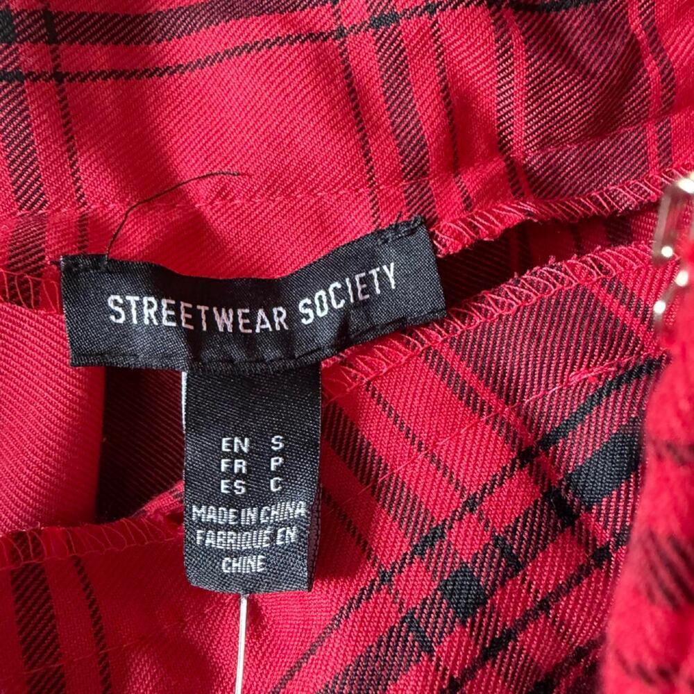 Red Plaid Pleated Mini Skirt Major 90s and y2k Vibes NWT - Picture 5 of 5